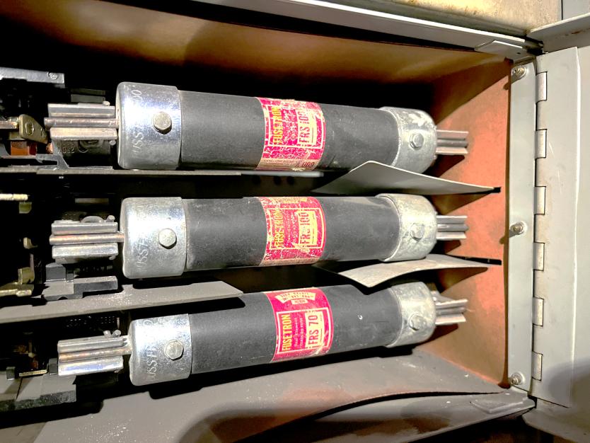 Bussmann FRS fuse bank during routine inspection